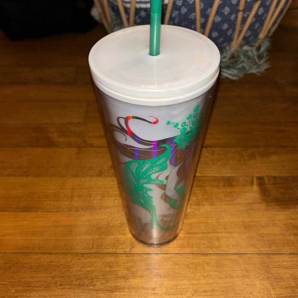 Starbucks Pearl Mermaid Siren Cup Holographic Spearmint Cold Tumbler Venti